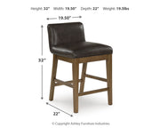 Cabalynn Counter Height Dining Table and 6 Barstools with Storage in Light Brown from Ashley - DMV Furniture