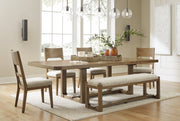 Cabalynn Light Brown Dining Table and 4 Chairs and Bench - DMV FurnitureDining Room Set