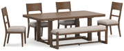 Cabalynn Light Brown Dining Table and 4 Chairs and Bench - DMV FurnitureDining Room Set