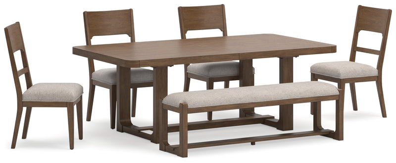 Cabalynn Light Brown Dining Table and 4 Chairs and Bench - DMV FurnitureDining Room Set