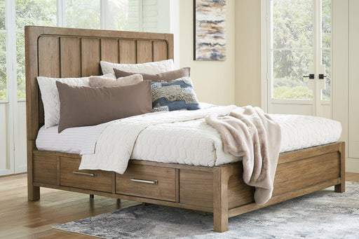 Cabalynn Light Brown Queen Panel Bed with Storage - DMV FurnitureQueen Bed