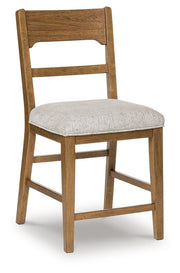 Cabalynn Oatmeal/Light Brown Counter Height Barstool, Set of 2 - D974-224