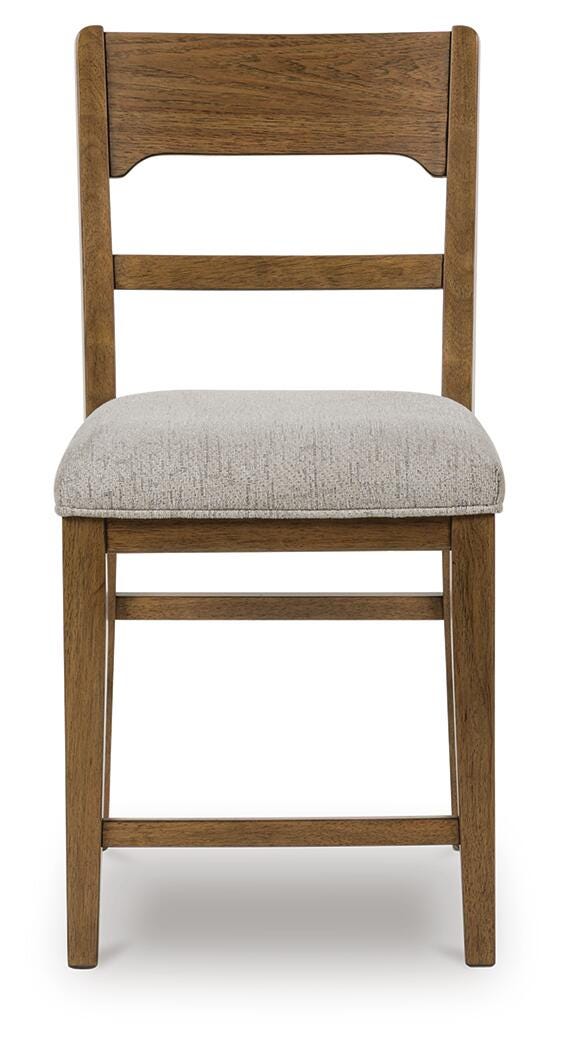 Cabalynn Oatmeal/Light Brown Counter Height Barstool, Set of 2 - D974-224