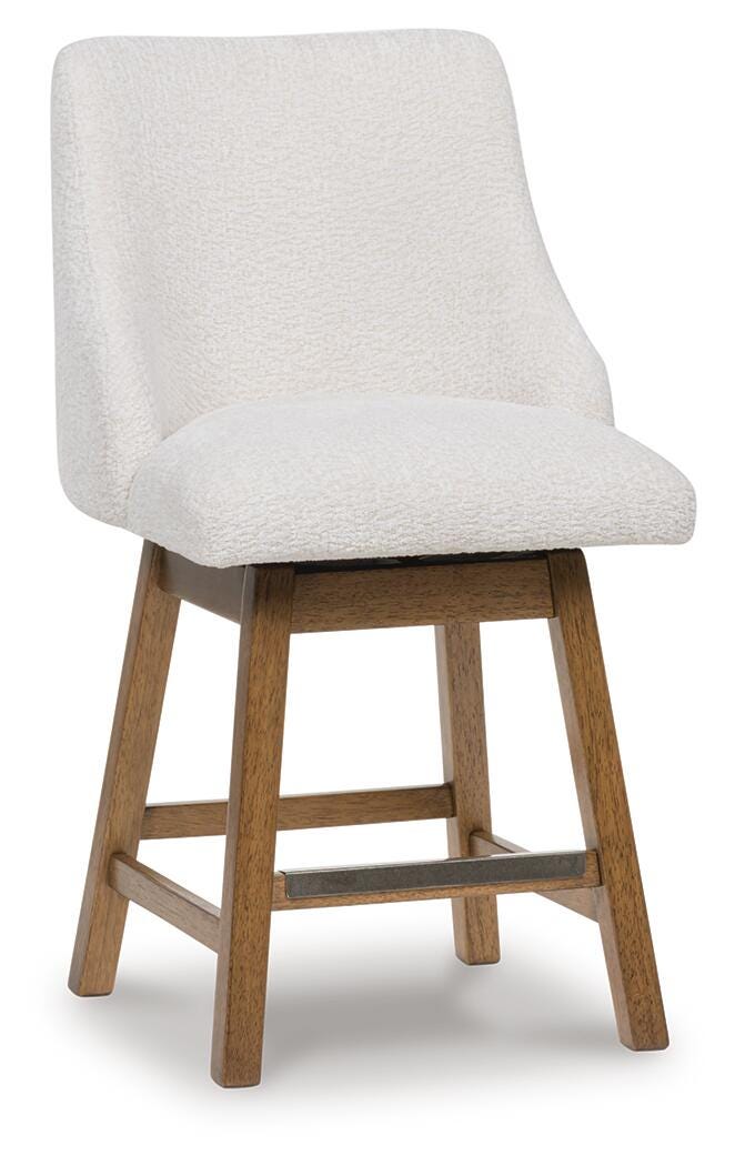 Cabalynn Oatmeal/Light Brown Counter Height Barstool, Set of 2 - D974-324