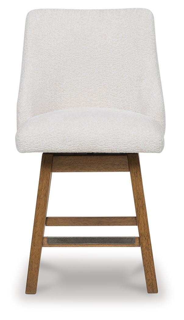 Cabalynn Oatmeal/Light Brown Counter Height Barstool, Set of 2 - D974-324