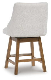 Cabalynn Oatmeal/Light Brown Counter Height Barstool, Set of 2 - D974-324