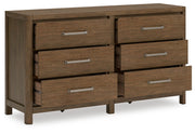 Cabalynn Queen Upholstered Bed with Dresser in Light Brown - PKG019230