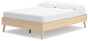 Cabinella Full Platform Bed with 2 Nightstands in Tan - PKG017221