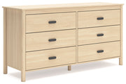 Cabinella Full Platform Panel Bed with Dresser and 2 Nightstands in Tan - PKG017227
