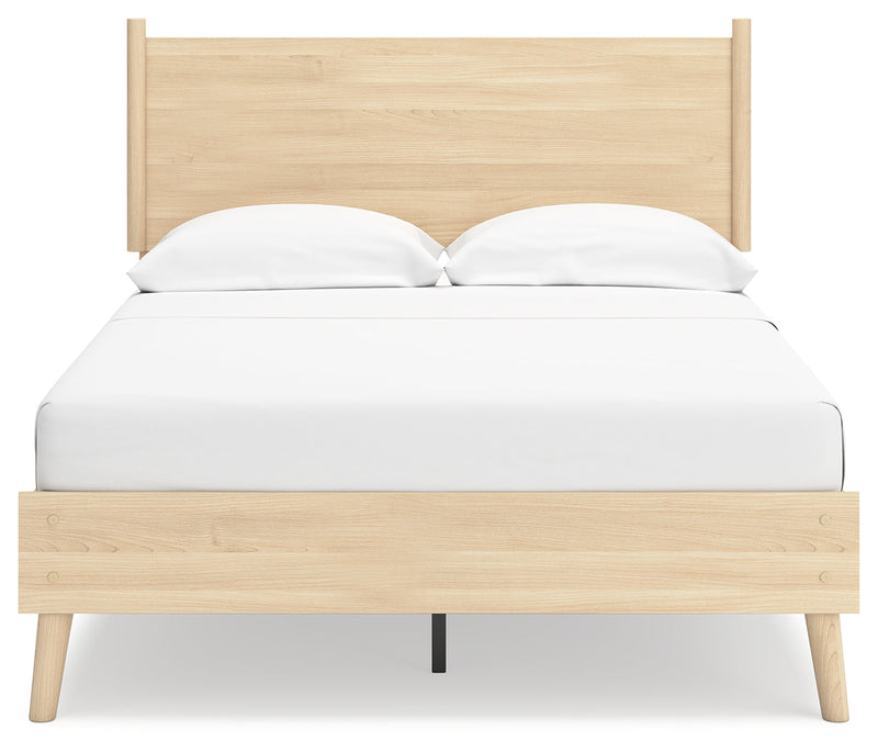 Cabinella Full Platform Panel Bed with Dresser and Chest in Tan - PKG017231
