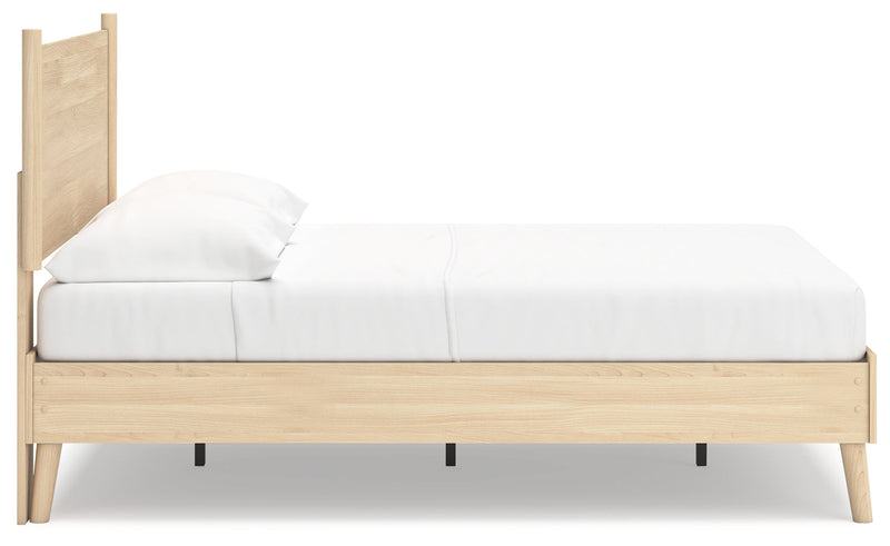 Cabinella Full Platform Panel Bed with Dresser and Chest in Tan - PKG017231