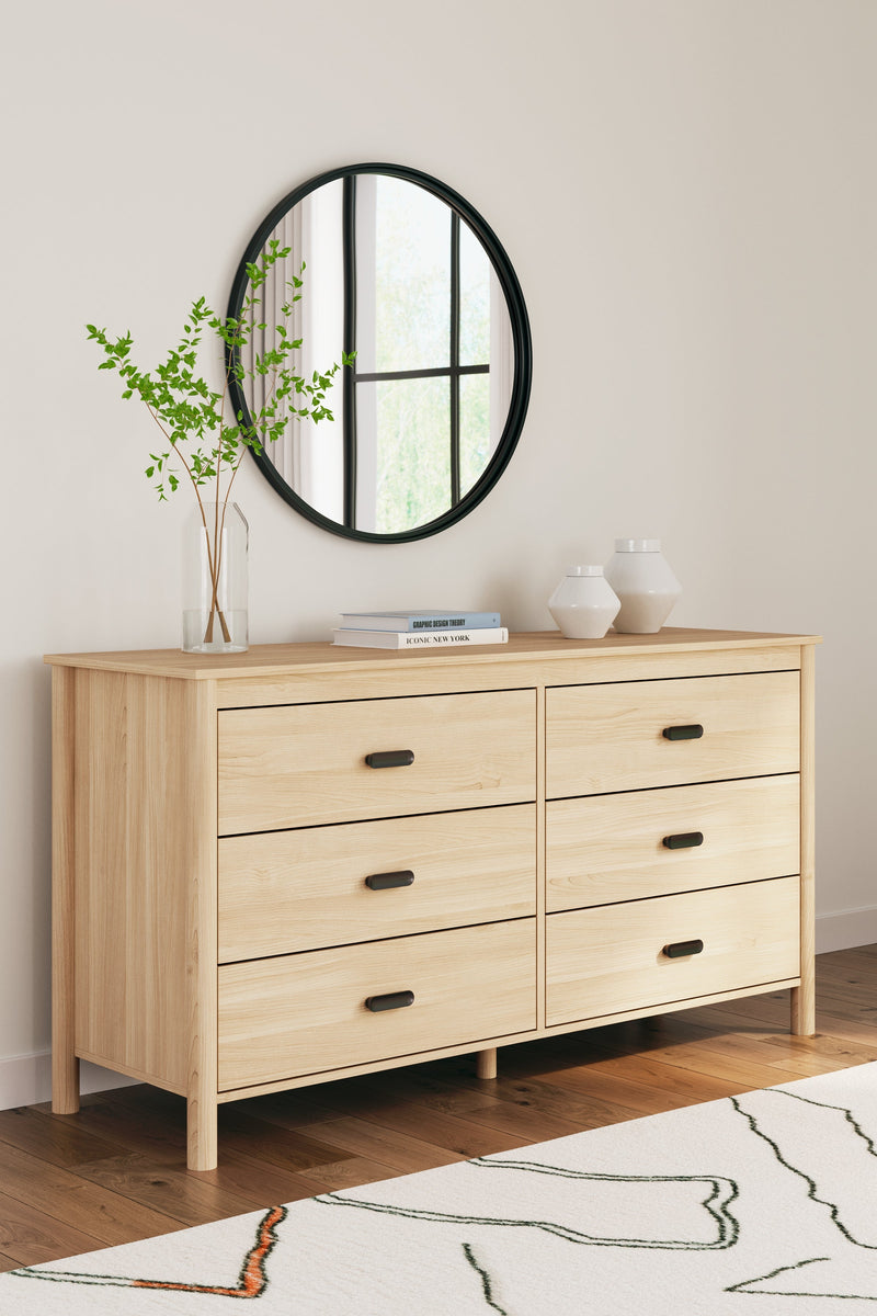 Cabinella Full Platform Panel Bed with Dresser and Chest in Tan - PKG017231