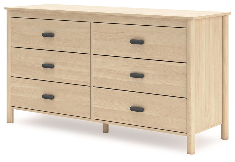 Cabinella Full Platform Panel Bed with Dresser and Chest in Tan - PKG017231