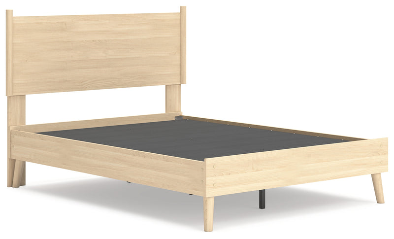Cabinella Full Platform Panel Bed with Dresser in Tan - PKG017226