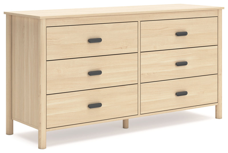 Cabinella Full Platform Panel Bed with Dresser in Tan - PKG017226
