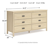 Cabinella Queen Panel Headboard with Dresser and 2 Nightstands in Tan - PKG017283