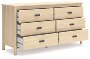 Cabinella Queen Panel Headboard with Dresser and 2 Nightstands in Tan - PKG017283