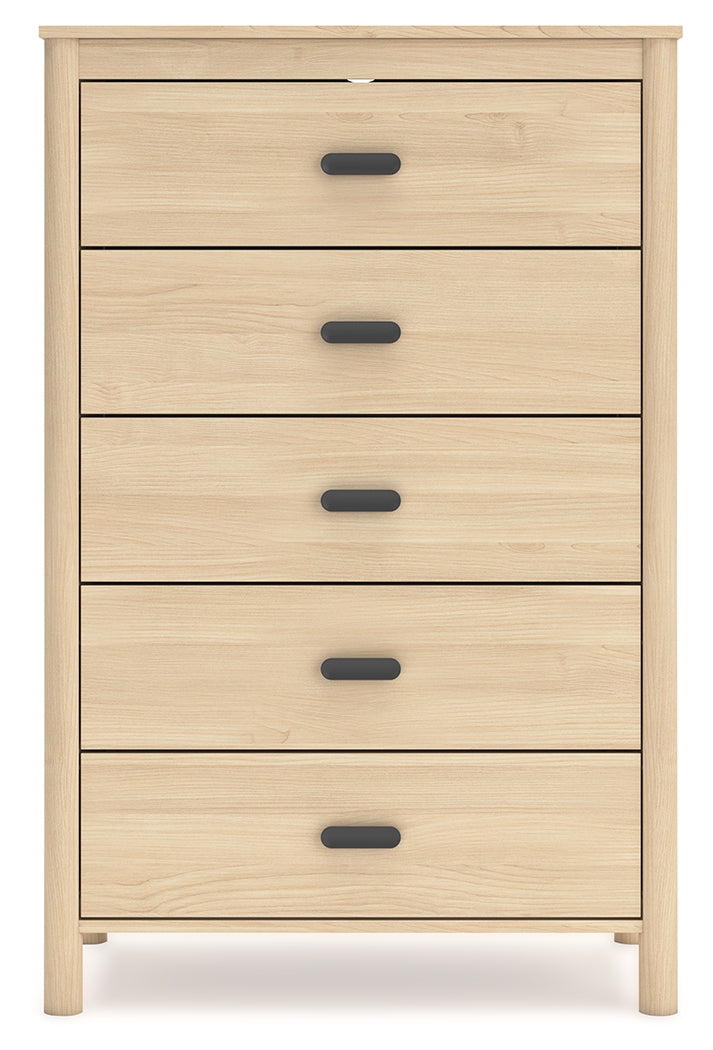 Cabinella Queen Panel Headboard with Dresser and Chest in Tan - PKG017287