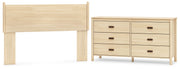 Cabinella Queen Panel Headboard with Dresser in Tan - PKG017282