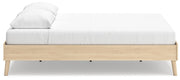 Cabinella Queen Platform Bed with 2 Nightstands in Tan - PKG017291
