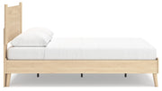 Cabinella Queen Platform Panel Bed with Dresser in Tan - PKG017296