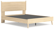 Cabinella Queen Platform Panel Bed with Dresser in Tan - PKG017296