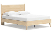 Cabinella Tan Queen Platform Panel Bed - DMV FurnitureQueen Bed
