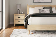 Cabinella Tan Queen Platform Panel Bed - DMV FurnitureQueen Bed
