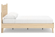 Cabinella Tan Queen Platform Panel Bed - DMV FurnitureQueen Bed