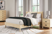 Cabinella Tan Queen Platform Panel Bed - DMV FurnitureQueen Bed