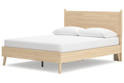 Cabinella Tan Queen Platform Panel Bed - DMV FurnitureQueen Bed