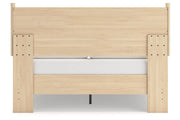 Cabinella Tan Queen Platform Panel Bed - DMV FurnitureQueen Bed