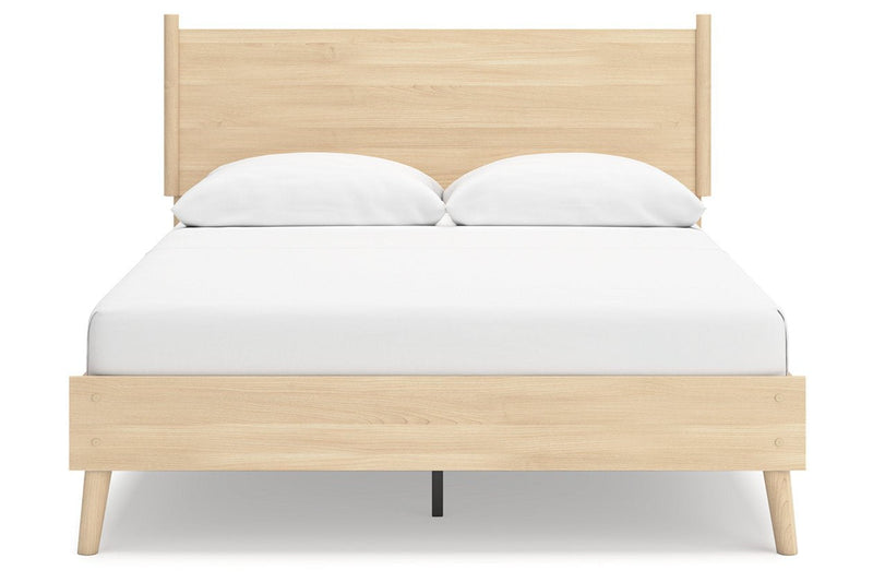 Cabinella Tan Queen Platform Panel Bed - DMV FurnitureQueen Bed