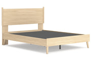 Cabinella Tan Queen Platform Panel Bed - DMV FurnitureQueen Bed