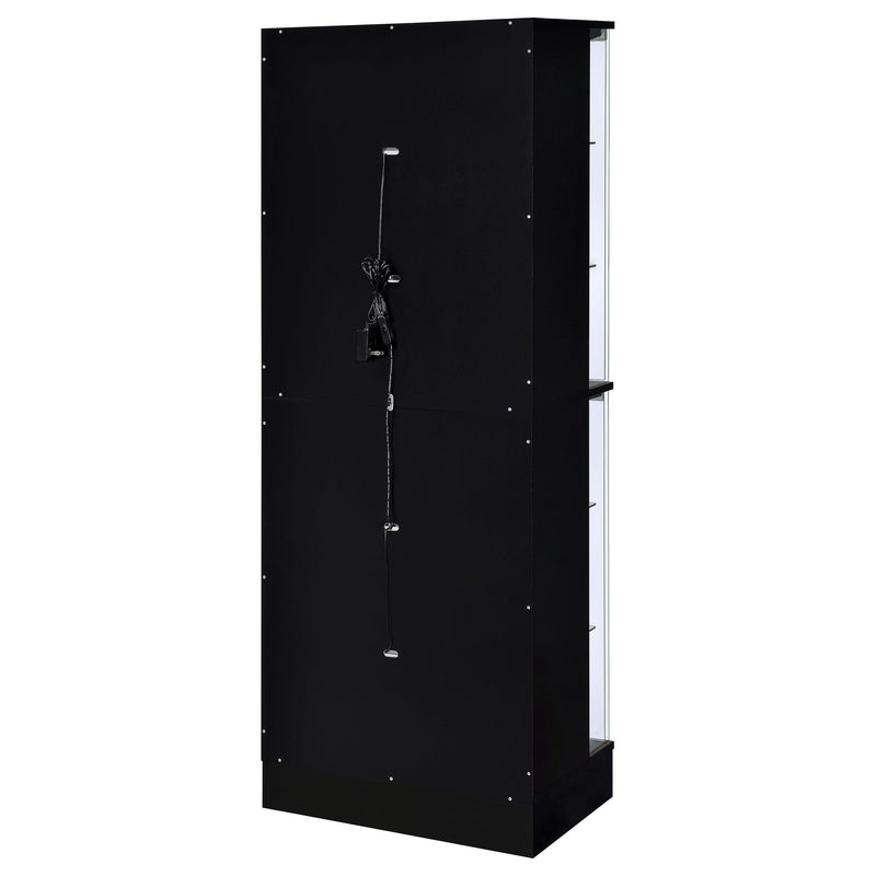 Cabra 4-door LED Curio Display Cabinet Black High Gloss - 950398
