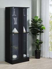 Cabra 4-door LED Curio Display Cabinet Black High Gloss - 950398