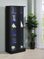 Cabra 4-door LED Curio Display Cabinet Black High Gloss - 950398