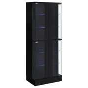 Cabra 4-door LED Curio Display Cabinet Black High Gloss - 950398