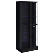 Cabra 4-door LED Curio Display Cabinet Black High Gloss - 950398