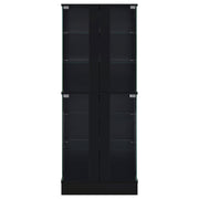 Cabra 4-door LED Curio Display Cabinet Black High Gloss - 950398