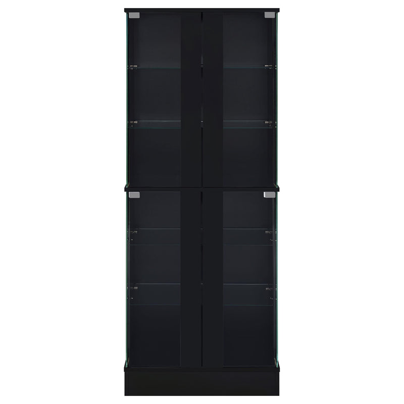 Cabra 4-door LED Curio Display Cabinet Black High Gloss - 950398
