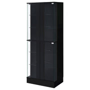 Cabra 4-door LED Curio Display Cabinet Black High Gloss - 950398
