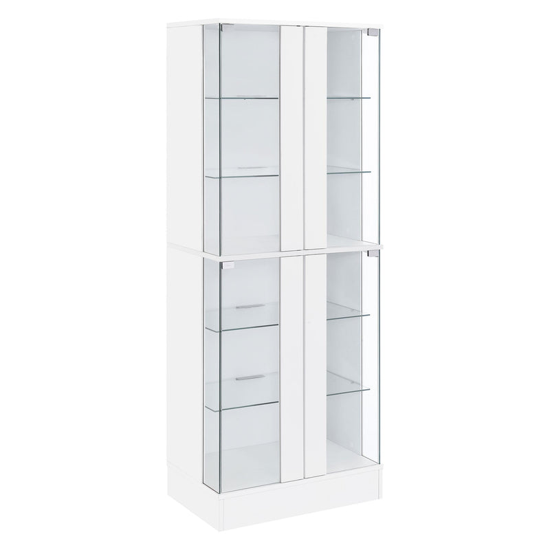 Cabra 4-door LED Curio Display Cabinet White High Gloss - 950397