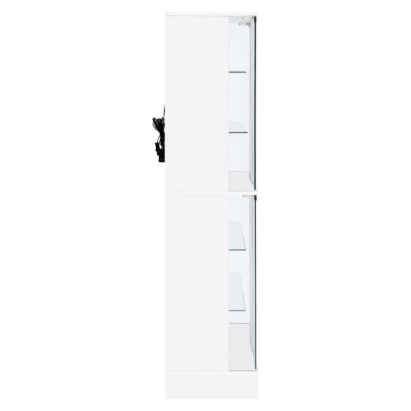 Cabra 4-door LED Curio Display Cabinet White High Gloss - 950397