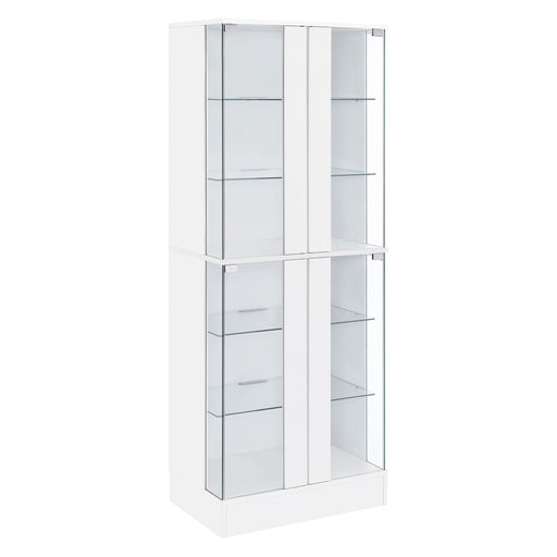 Cabra 4-door LED Curio Display Cabinet White High Gloss - 950397