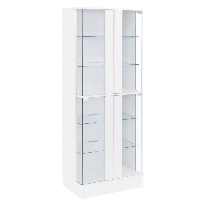 Cabra 4-door LED Curio Display Cabinet White High Gloss - 950397