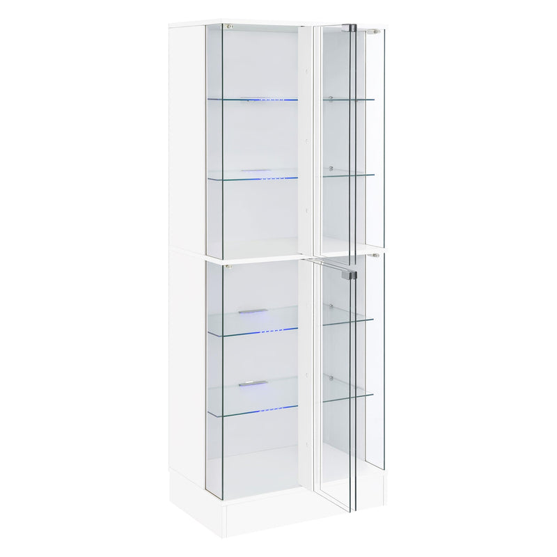 Cabra 4-door LED Curio Display Cabinet White High Gloss - 950397