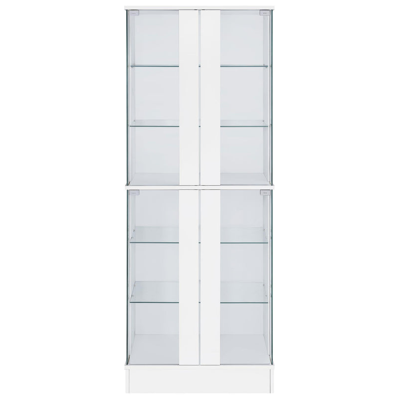 Cabra 4-door LED Curio Display Cabinet White High Gloss - 950397