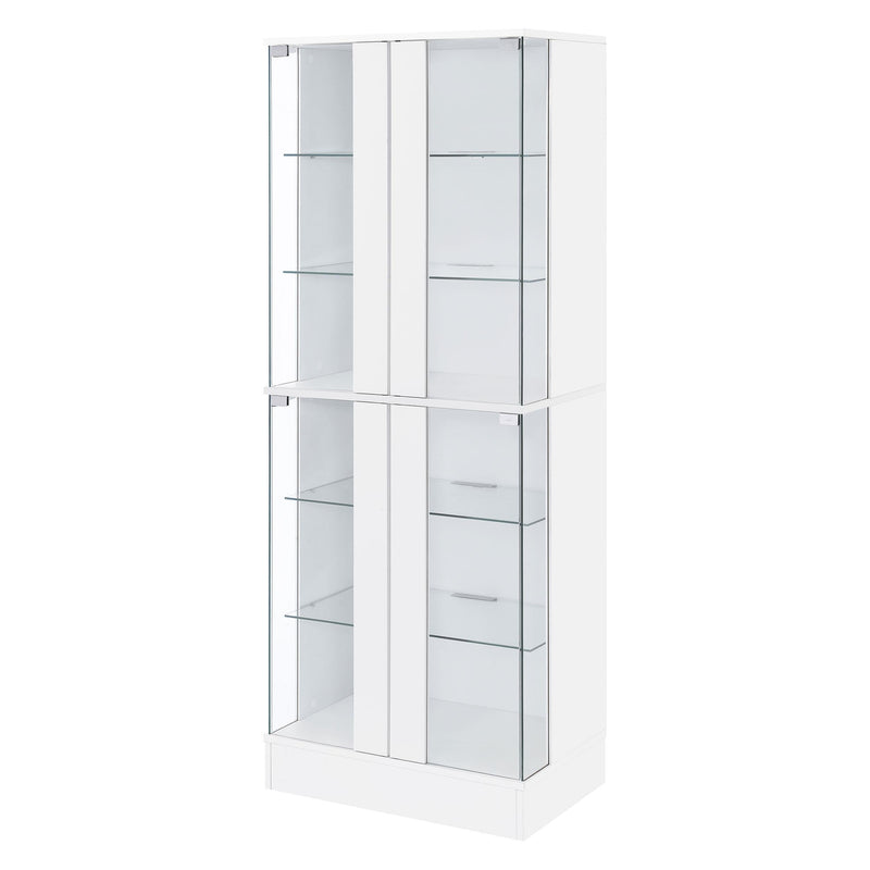 Cabra 4-door LED Curio Display Cabinet White High Gloss - 950397