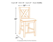 Caitbrook Counter Height Dining Table and 4 Barstools in Gray - PKG001965